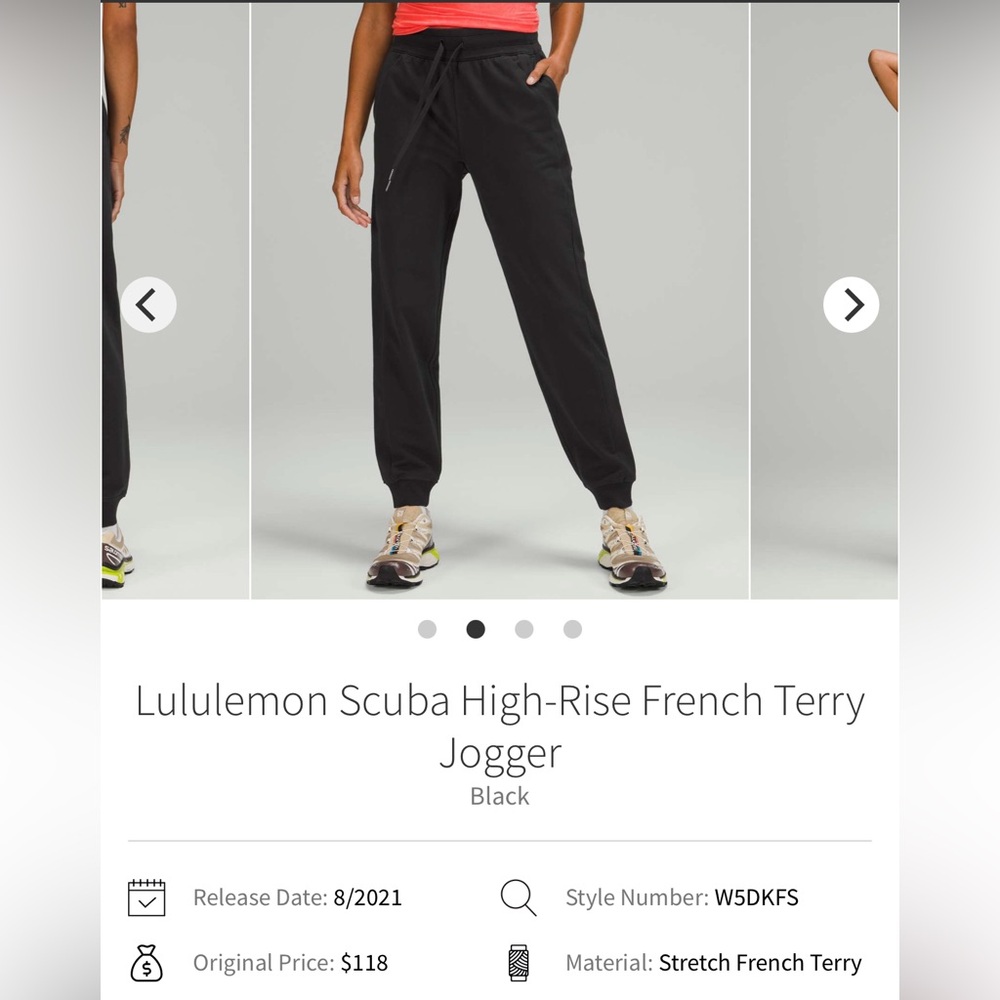 lululemon athletica Black Scuba High-Rise Jogger